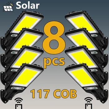 De Vânzare la cald iluminat Stradal Solar în aer liber 117 COB Wireless Solar de Securitate Lampă de Perete Senzor de Miscare cu 3 Moduri pentru Ușa din Față Gradina