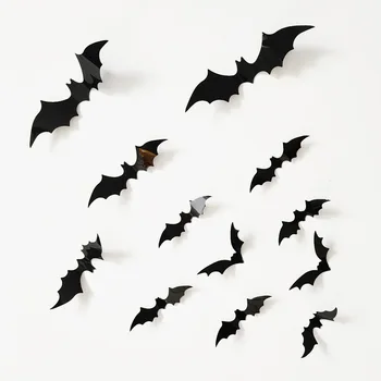 Liliecii Decor de Perete,de Halloween Decor de Perete 3D Bat Autocolante, Decalcomanii Impermeabil Negru Lilieci de Halloween Decoruri pentru Goth Acasă Camera de Interior