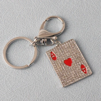Poker, Lucky Red Peach Un Brelocuri Pentru Femei Farmecul Stras Pandantiv Breloc Geanta Accesorii Auto Key Ring Bijuterii
