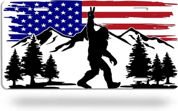 Steagul American Bigfoot de Înmatriculare Sasquatch Mașină de inmatriculare pe Fata de Aluminiu de Metal Noverlty de Înmatriculare pentru NOI Bărbați Femei